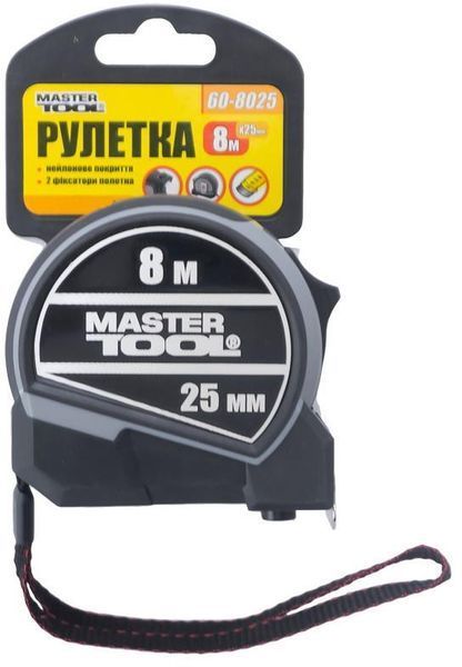 Рулетка Mastertool - 8 м x 25 мм 2 фиксатора 000067555 фото