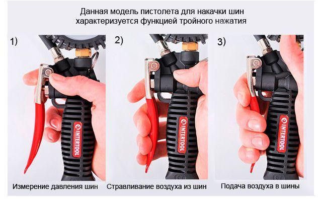 Пневмопістолет для підкачування коліс Intertool - 12 bar 000006951 фото