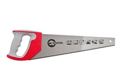 Ножовка по дереву Intertool - 400 мм тройная заточка 11T х 1" 000004529 фото