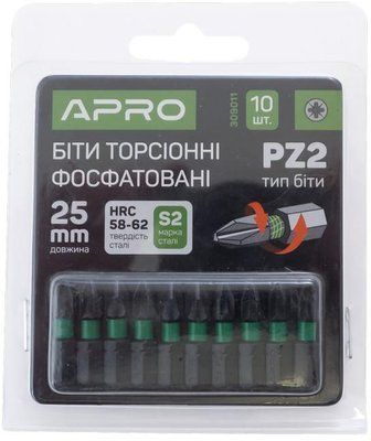 Біта Apro - PZ2 x 25 мм ударна (10 шт.) 000069055 фото