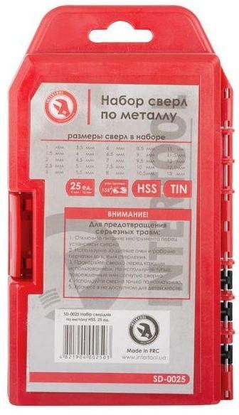 Набір свердел по металу Intertool - 25 шт. (1-13 мм), титан 000002950 фото