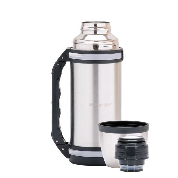 Термос Kamille 1500ml. з нержавіючої сталі з ручкою і ремінцем KM-2091 2091 фото