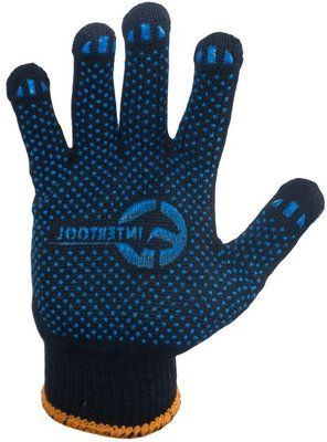 Рукавички Intertool - 70/30 з крапкою 55г чорні 10" 12 шт. 000068600 фото