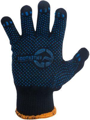 Рукавички Intertool - синтетика з крапкою 55г чорні 10" 12 шт. 000047314 фото