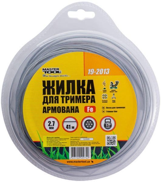 Леска для триммера Mastertool - 2,4 мм x 41 м корд проволока 000079379 фото