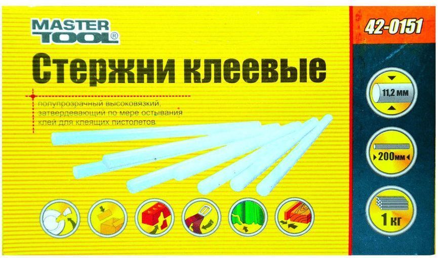 Клеевые стержни Mastertool - 11,2 х 200 мм прозрачные (1 кг) 000008125 фото