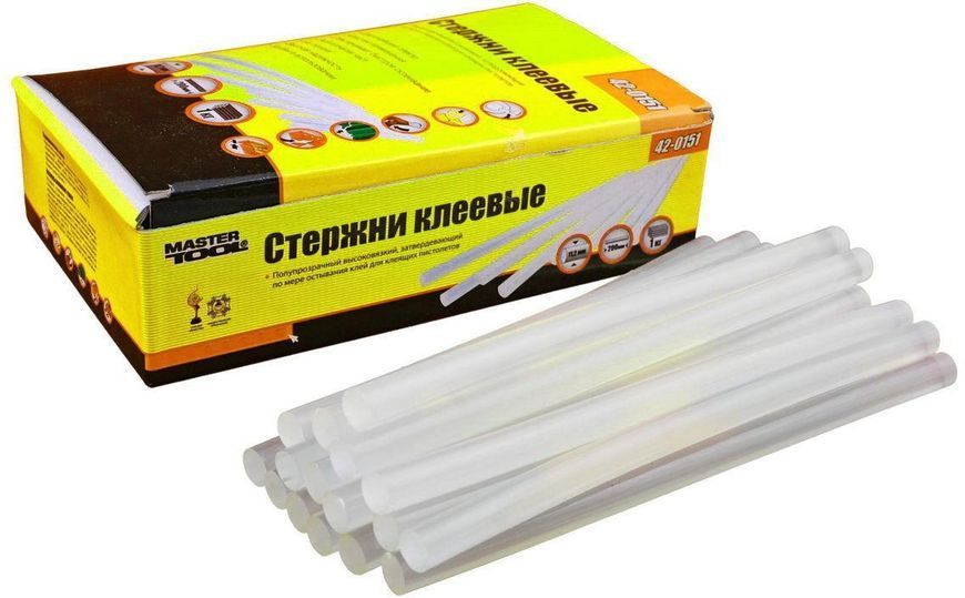 Клеевые стержни Mastertool - 11,2 х 200 мм прозрачные (1 кг) 000008125 фото