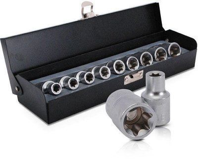 Набір головок Torx 1/2" Intertool - 9 шт. (E10-E24) 000006177 фото