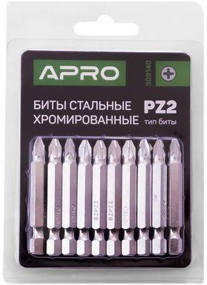 Біта Apro - PZ2 x 50 мм хром (10 шт.) 000064955 фото