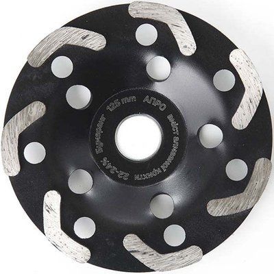 Чашка алмазна шліфувальна Apro - 125 мм 22-24% бумеранг 000077891 фото